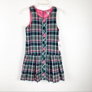 NWT Heartstrings Girls Grey Plaid Dress Sz 10